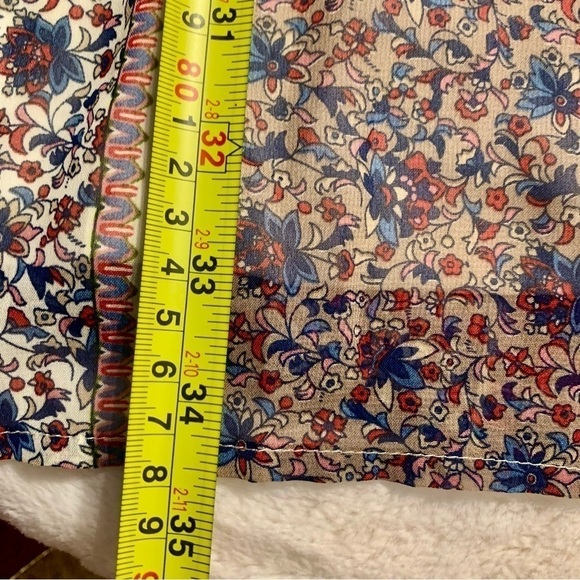 Doe & Rae Mini Dress Large Burgundy Floral Lace Patchwork Skirt Ivory Boho Flowy - Picture 16 of 16